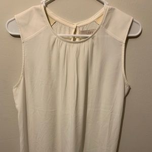 LOFT Ann Taylor blouse with leather shoulders